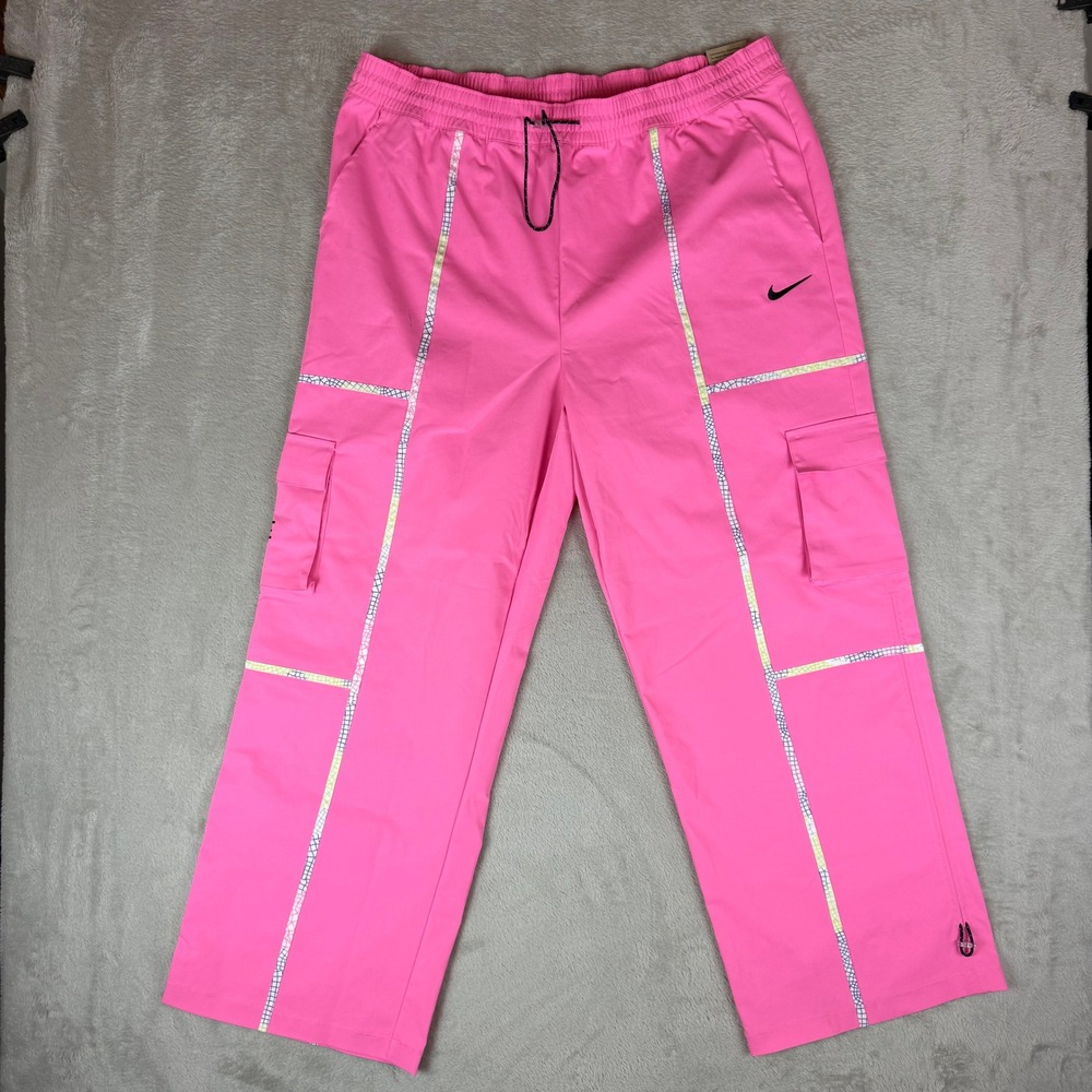 Nike Serena Williams Design Crew Cargo Pants Womens XL Pink Reflective Trim NWT
